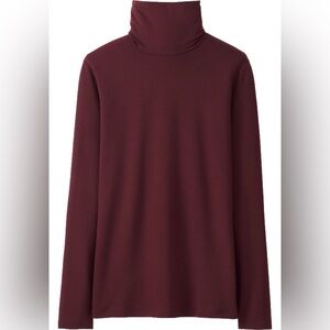 Uniqlo XXS burgundy extra warm Heattech turtleneck